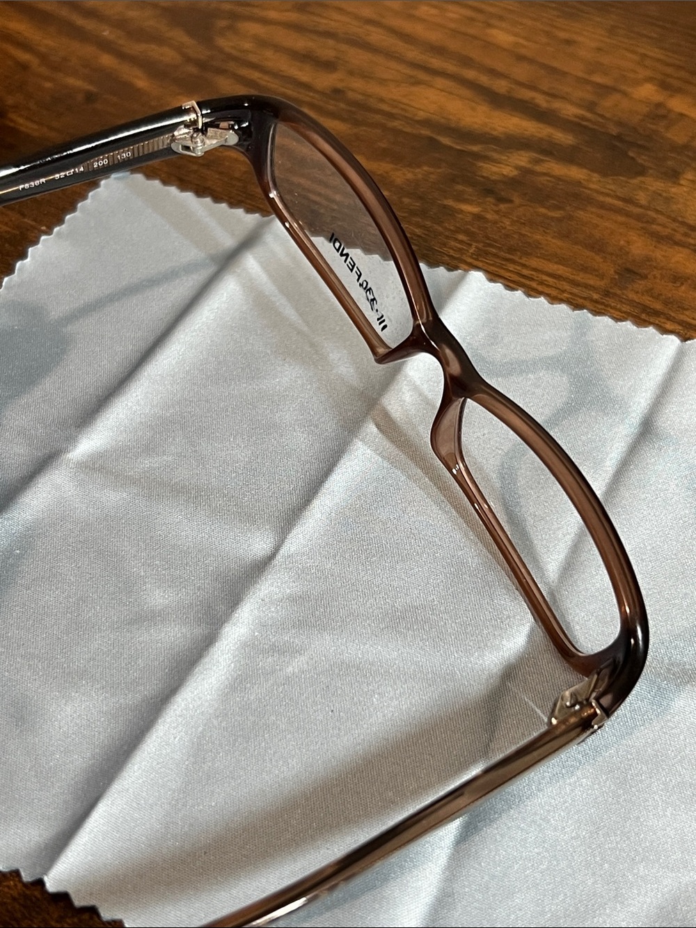 Fendi Brown Monogram FF Pattern Rectangular Eyeglasses - Picture 8 of 9